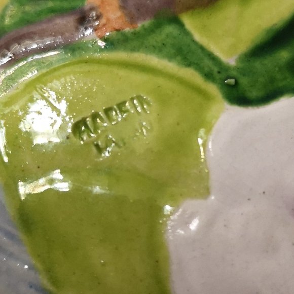 Vintage Ceramic Hanging Pocket with Colourful Parrots and Flowers Made in Japan - Picture 5 of 6